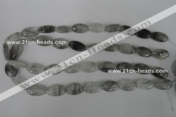 CCQ388 15.5 inches 12*20mm oval cloudy quartz beads wholesale