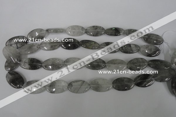 CCQ389 15.5 inches 15*25mm oval cloudy quartz beads wholesale