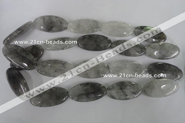 CCQ392 15.5 inches 20*40mm oval cloudy quartz beads wholesale