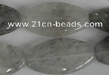 CCQ396 15.5 inches 18*35mm flat drum cloudy quartz beads wholesale