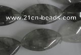 CCQ402 15.5 inches 15*30mm marquise cloudy quartz beads wholesale