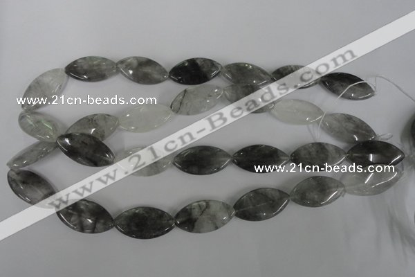 CCQ402 15.5 inches 15*30mm marquise cloudy quartz beads wholesale