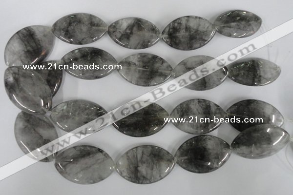 CCQ405 15.5 inches 25*40mm marquise cloudy quartz beads wholesale