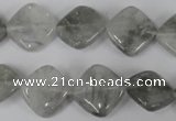 CCQ420 15.5 inches 15*15mm diamond cloudy quartz beads wholesale