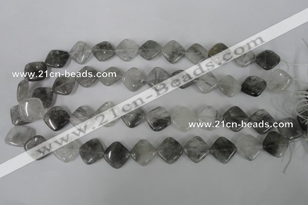 CCQ420 15.5 inches 15*15mm diamond cloudy quartz beads wholesale