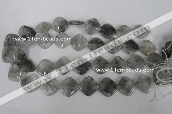 CCQ423 15.5 inches 20*20mm diamond cloudy quartz beads wholesale