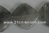 CCQ425 15.5 inches 25*25mm diamond cloudy quartz beads wholesale