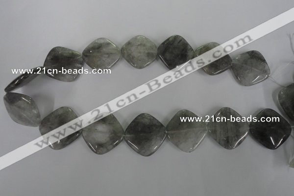 CCQ425 15.5 inches 25*25mm diamond cloudy quartz beads wholesale