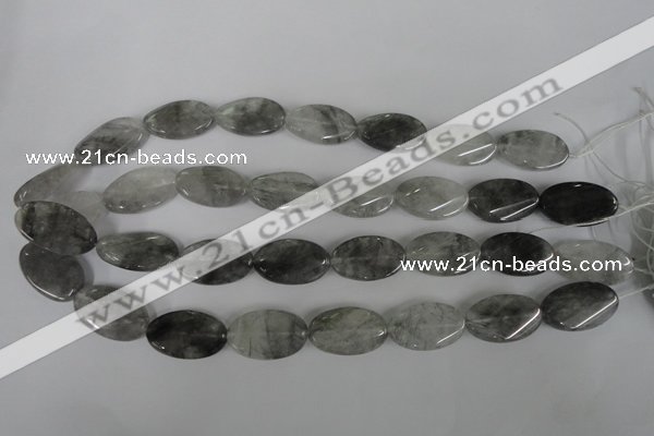 CCQ455 15.5 inches 15*25mm twisted oval cloudy quartz beads wholesale