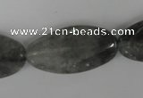 CCQ458 15.5 inches 18*35mm twisted oval cloudy quartz beads wholesale