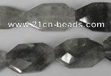 CCQ500 15.5 inches 16*25mm faceted octagonal cloudy quartz beads