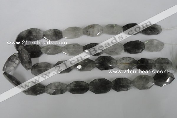 CCQ500 15.5 inches 16*25mm faceted octagonal cloudy quartz beads