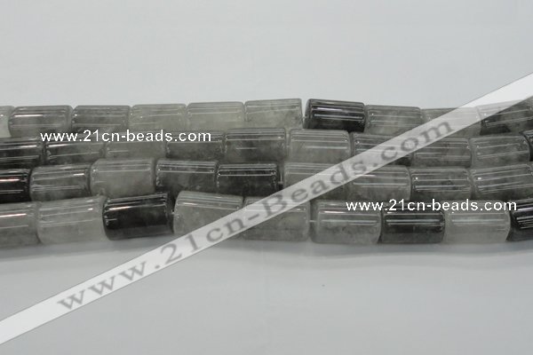 CCQ550 15.5 inches 15*22mm tube cloudy quartz beads wholesale