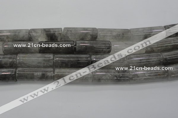 CCQ552 15.5 inches 16*40mm tube cloudy quartz beads wholesale