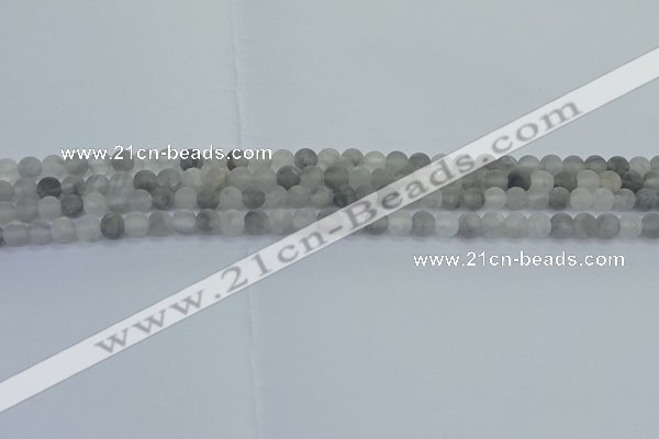 CCQ560 15.5 inches 4mm round matte cloudy quartz beads wholesale