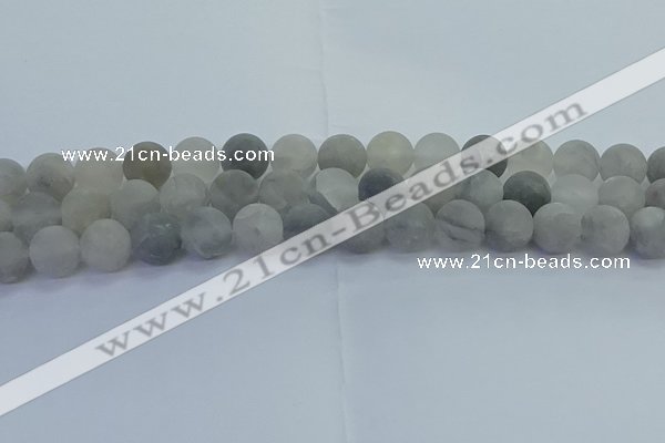 CCQ564 15.5 inches 12mm round matte cloudy quartz beads wholesale