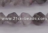 CCQ574 15.5 inches 12mm faceted nuggets cloudy quartz beads