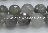 CCQ62 15.5 inches 14mm faceted round cloudy quartz beads wholesale