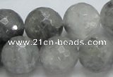 CCQ64 15.5 inches 18mm faceted round cloudy quartz beads wholesale