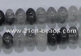 CCQ69 15.5 inches 7*12mm rondelle cloudy quartz beads wholesale