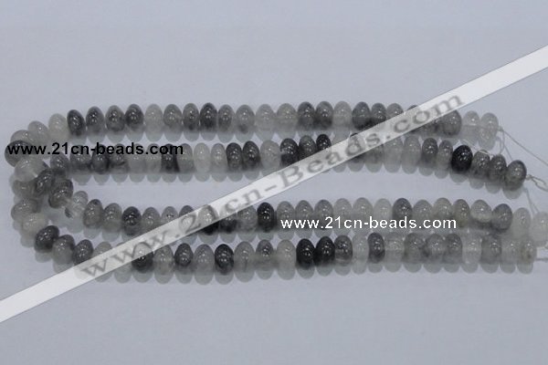 CCQ69 15.5 inches 7*12mm rondelle cloudy quartz beads wholesale