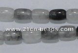 CCQ80 15.5 inches 8*12mm column cloudy quartz beads wholesale