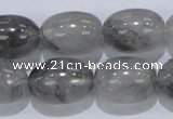 CCQ83 15.5 inches 15*20mm rice cloudy quartz beads wholesale