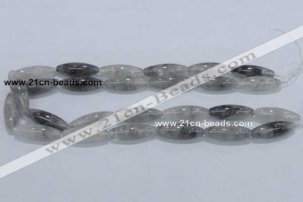 CCQ85 15.5 inches 10*30mm rice cloudy quartz beads wholesale