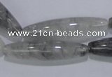 CCQ86 15.5 inches 10*40mm rice cloudy quartz beads wholesale