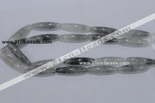 CCQ86 15.5 inches 10*40mm rice cloudy quartz beads wholesale