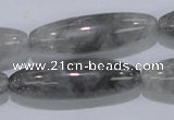 CCQ87 15.5 inches 12*40mm rice cloudy quartz beads wholesale