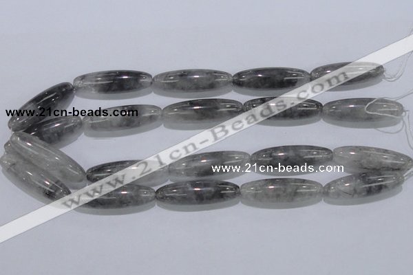 CCQ87 15.5 inches 12*40mm rice cloudy quartz beads wholesale