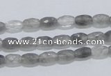 CCQ89 15.5 inches 5*8mm faceted rice cloudy quartz beads wholesale