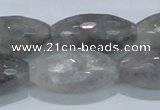 CCQ94 15.5 inches 15*30mm faceted rice cloudy quartz beads wholesale