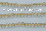 CCR01 15.5 inches 4mm round natural citrine gemstone beads wholesale