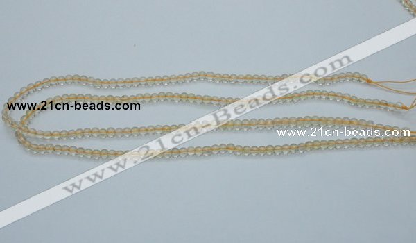 CCR01 15.5 inches 4mm round natural citrine gemstone beads wholesale