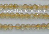 CCR03 15.5 inches 6mm faceted round natural citrine gemstone beads