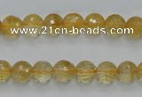 CCR04 15.5 inches 8mm faceted round natural citrine gemstone beads