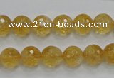 CCR05 15.5 inches 10mm faceted round natural citrine gemstone beads