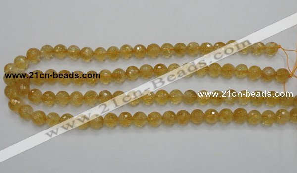 CCR05 15.5 inches 10mm faceted round natural citrine gemstone beads