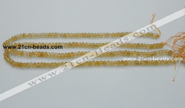 CCR07 15.5 inches 4*6mm faceted rondelle natural citrine gemstone beads