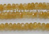 CCR08 15.5 inches 5*8mm faceted rondelle natural citrine gemstone beads