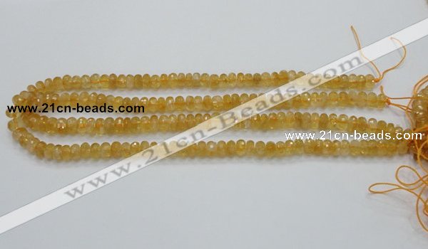 CCR08 15.5 inches 5*8mm faceted rondelle natural citrine gemstone beads