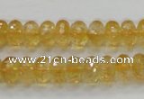 CCR09 15.5 inches 6*10mm faceted rondelle natural citrine gemstone beads