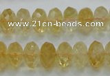 CCR11 15.5 inches 8*14mm faceted rondelle natural citrine gemstone beads