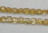 CCR12 15.5 inches 7*7mm faceted square natural citrine gemstone beads