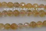 CCR153 15.5 inches 8mm faceted round natural citrine gemstone beads