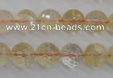 CCR157 15.5 inches 12mm faceted round natural citrine beads