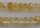 CCR163 15.5 inches 7*12mm faceted rondelle natural citrine beads