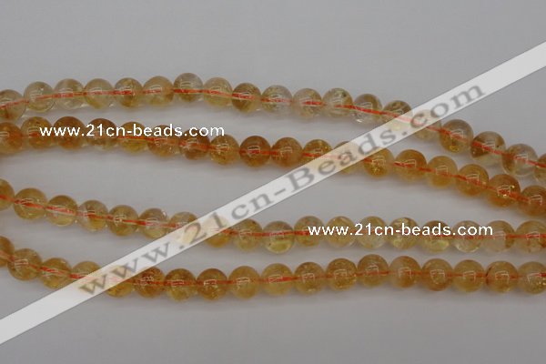 CCR167 15.5 inches 10mm round natural citrine beads wholesale